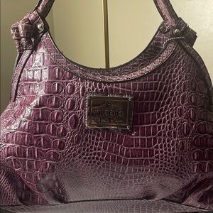 Nicole Lee Purple Croc-Embossed Women's Bag